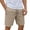 Khaki, variant on Men's Cotton Shorts Soft Elastic Waist Drawstring Shorts Summer Casual Beach Vacation Shorts with Pockets