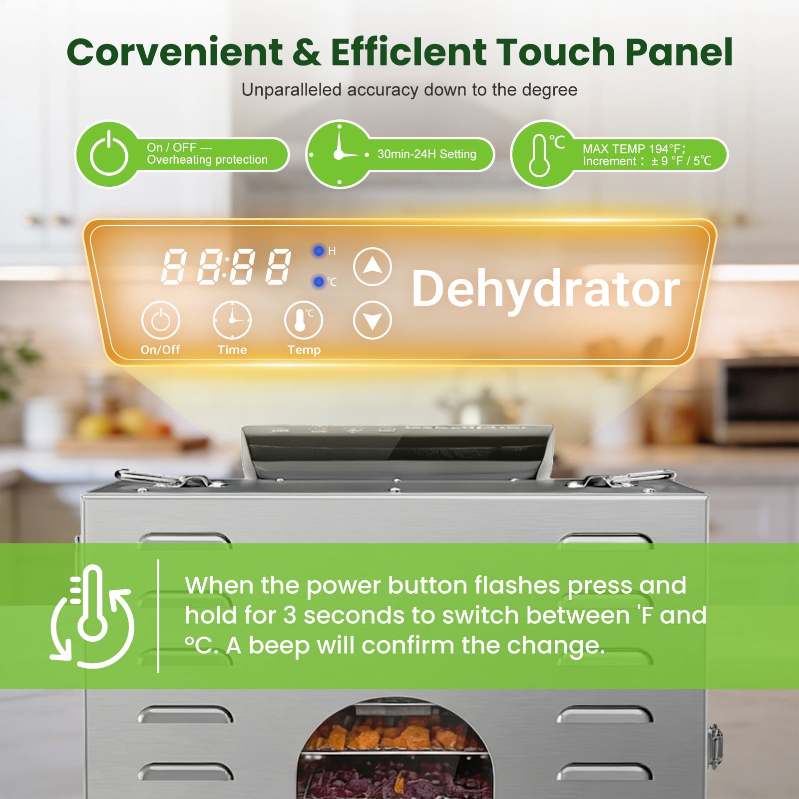 Commercial Food Dehydrator Machine, 1500W Jerky Dehydrators with 20 Stainless Steel Large Trays, 194°F Temperature Control & 24H Timer Food Dryer for Fruit Meat Herb Dog Treats