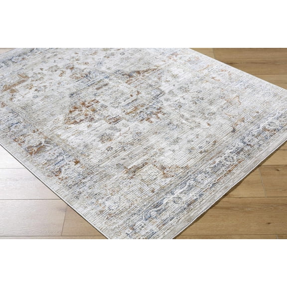 Hauteloom Cargan Living Room, Bedroom Area Rug - Traditional - Cream, Tan, Light Gray - 5'3" x 7'