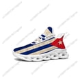 thumbnail image 1 of Zapatillas deportivas planas con bandera cubana para hombre y mujer, deportivas de alta calidad con cordones y malla, hechas a medida, color blanco, 1 of 6