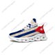 thumbnail image 1 of Zapatillas deportivas planas con bandera cubana para hombre y mujer, deportivas de alta calidad con cordones y malla, hechas a medida, color blanco, 1 of 6