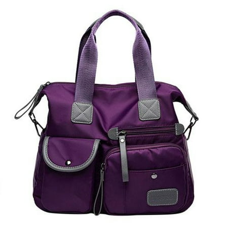 Nylon Universal Bag - Women's Handbag Waterproof Nylon Oxford cloth Large Capacity Shoulder Bag Travel Shopping Messenger Handbag Purple
