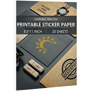 Bulk 45 Sheets A-sub Printable Clear Sticker Paper for Inkjet Printers - Waterproof Transparent Printable Vinyl Sheets 8.5x11 inch Glossy Label for