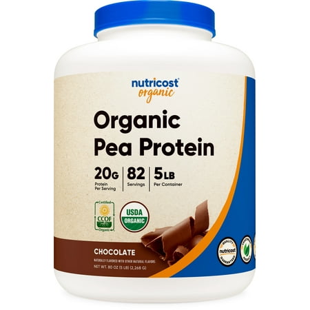 Nutricost Organic Pea Protein Powder Chocolate, 5 Pounds - Protein from Plants
