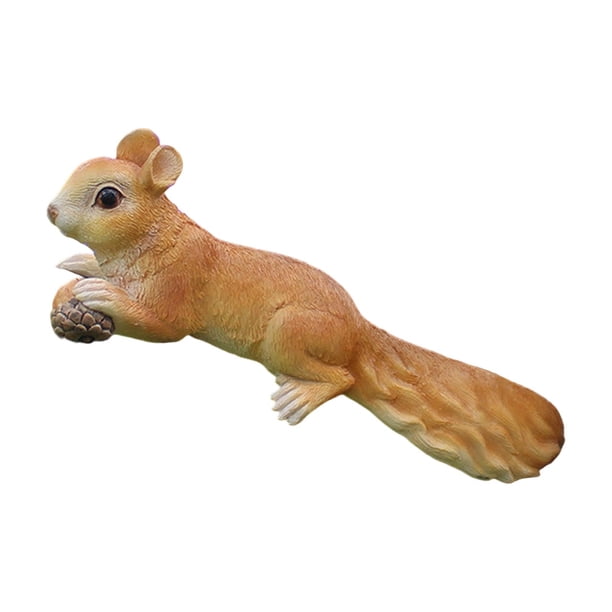Estatua de ardilla, adorno, juguetes infantiles, manualidades, accesorios de jardín, figura de resina, escultura de animal para paisajismo de jardines Pinos amarillos