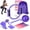 Purple, variant on 14-Piece Yoga and Pilates Set – Tension Rope, Back Opener, Yoga Ball, Resistance Band, Yoga Socks, and Fitness Socks