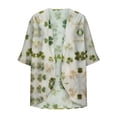 thumbnail image 5 of Neewe Women Kimono Cardigans Casual Summer Tops Chiffon 3/4 Sleeve Cover up Open Front Floral Print Resort Wear, 5 of 5
