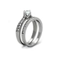 thumbnail image 4 of .75 Ct Cubic Zirconia Stainless Steel 316 Wedding Ring Set Women's Size 7, 4 of 6
