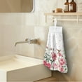 thumbnail image 3 of ZIATUBLE Flower Hummingbird Kitchen Hand Towels Decorative Hand Towels with Hanging Loops Bathroom Hand Bath Towel 2 Pieces Set Breathable Dish Towel Hand Towels Washable Hand Tie Towel, 3 of 7