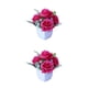 thumbnail image 3 of Planta en maceta Wosthever Seda artificial Bonsái de flores Rosa roja 2Conjunto, 3 of 6