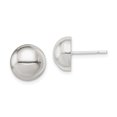 thumbnail image 1 of 925 Sterling Silver 10mm Button Stud Earrings Ball, 1 of 6