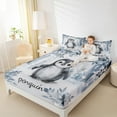 thumbnail image 4 of jejeloiu Cute Cartoon Penguin Full Size Sheets,Wild Antarctic Animal Bed Sheets,Gray Blue White Sheet Sets For Boys Girls,Luxury Bedroom Decor,4pcs, 4 of 7