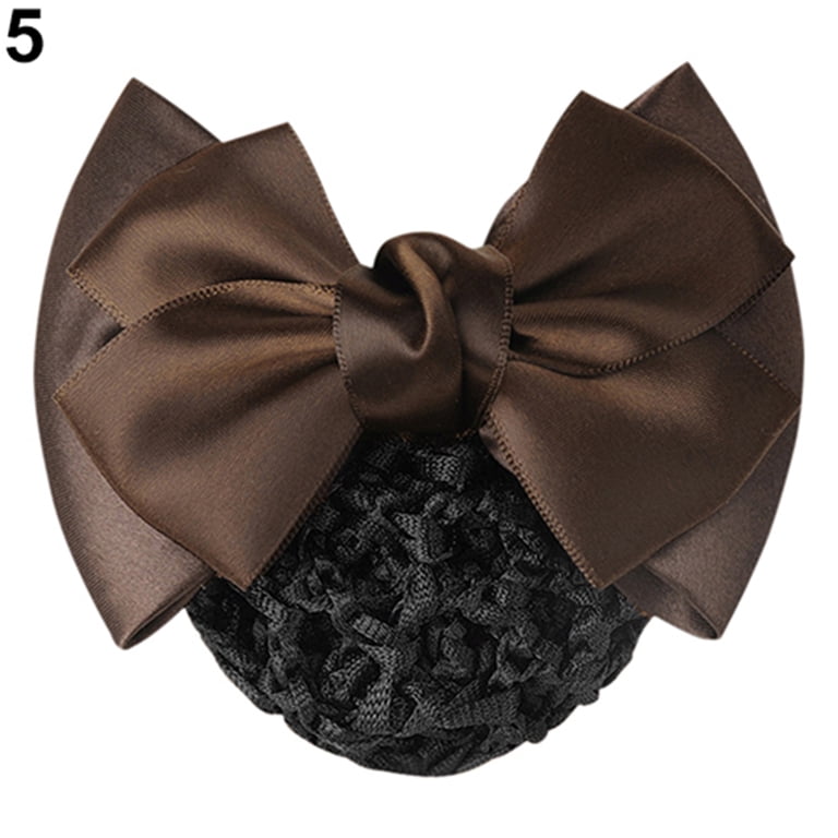 Bowknot Hair Clip with Hairnet Snood Net Bun Cover Bow Hair  display picture 2