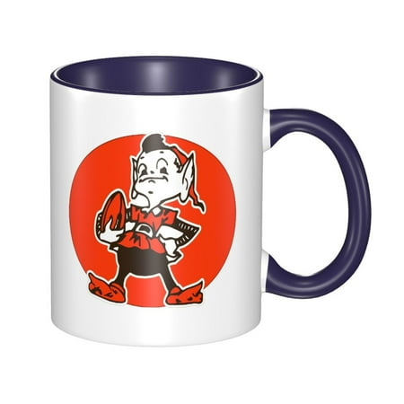 

Cleveland_Browns 11 Oz Originality Coffee Mugs Large Water Mugs With Handle Porcelain Coffee Cup Thank You Gifts For Mom Dad And Friends Navy Blue
