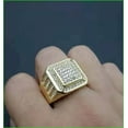 thumbnail image 4 of Forever Jewels 2.20Ct Round Cut Moissanite Men Cluster Engagement Ring 14K Yellow Gold Plated, 4 of 4