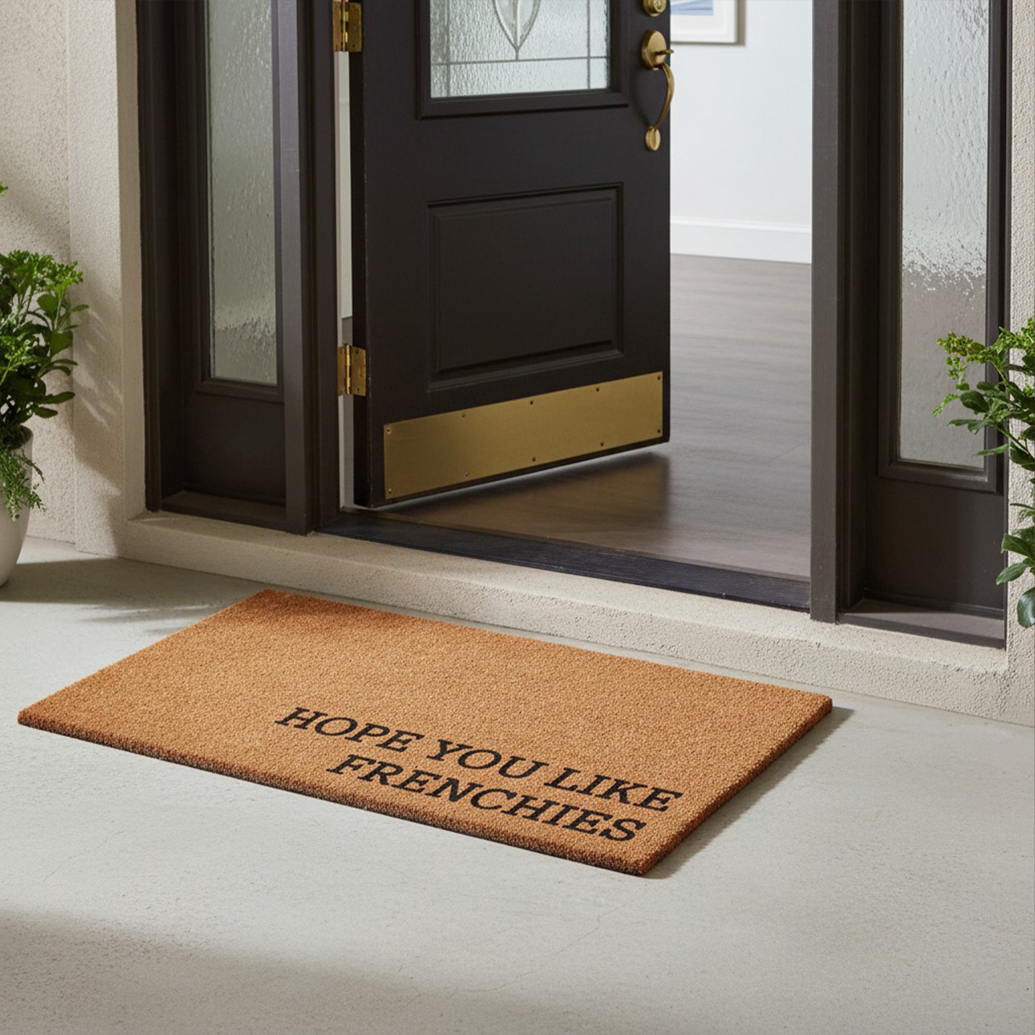 Hope You Like Frenchies Non Slip Vinyl Backing, Front Door Mat, Entryway Door Mat, 24"x36"