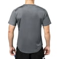 thumbnail image 3 of Men's Casual Sports Fitness Training Running V-Neck T-Shirt Breathable Lightweight Fabric All-Season Active Basic Tees,Dark Gray,L, 3 of 3