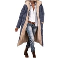 thumbnail image 1 of Veste Réversible, Manteau Long d'Hiver pour Femmes, Matelassé, Poches Zippées, Chaud, Élégant, Polyvalent, 1 of 8