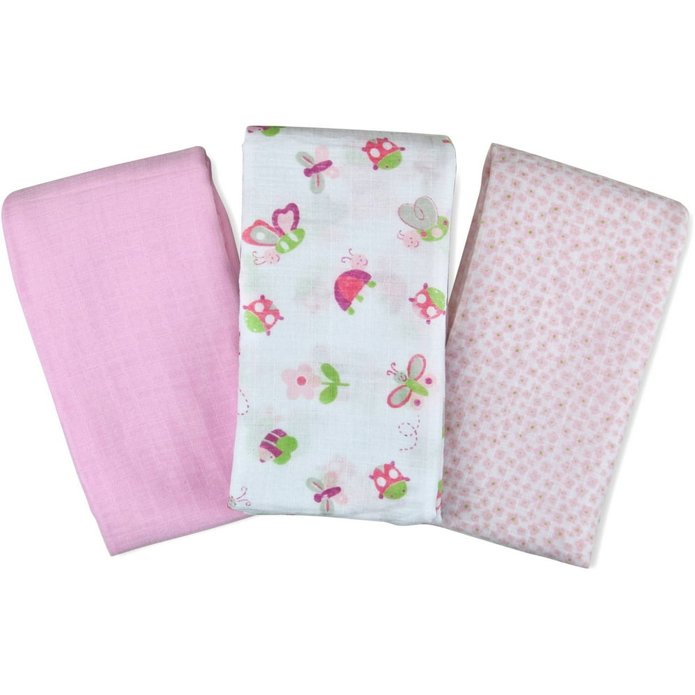 SwaddleMe Muslin Swaddle Blankets, 3Pack, Bugs & Butterflies Walmart