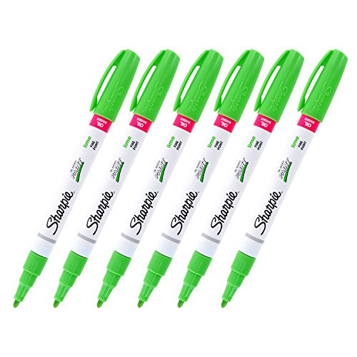 Sharpie OilBased Paint Marker, Fine Point, Lime Green Ink, Pack of 6