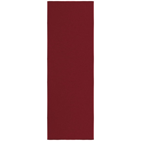 Sweet Home Stores Non-Slip Rubberback Solid 2x5 Runner Rug, 20" x 53", Red