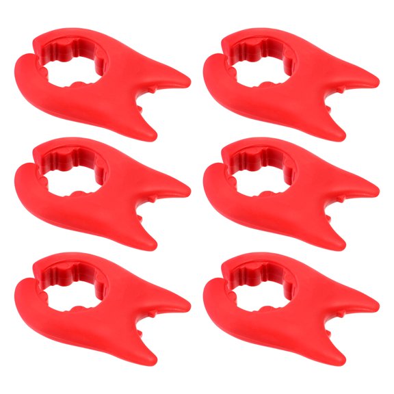 TAILTOSS 6-Pack Silicone Pot Clips and Spoon Rests, Red Kitchen Utensil Holders for Cooking, Spill Prevention and Counter