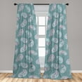 thumbnail image 2 of Dreamy Floral Window Curtains, Traditional Paisley Motifs Oriental Themed Flowers Pattern Boho, Lightweight Decor 2-Panel Set with Rod Pocket, Pair of - 28"x84", Cadet Blue Pastel Pink, by Ambesonne, 2 of 3