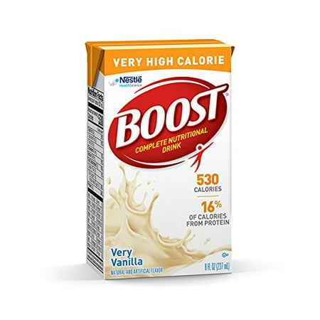 Boost VHC Very High Calorie Complete Nutritional Drink, Very Vanilla, 8 fl oz Box, 27