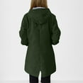 thumbnail image 7 of Plus Size Long Rain Jacket for Women Hiking Sports Zipper Hooded Windbreaker Jackets Outdoor Casual Waterproof Coat Army Green, M, 7 of 7