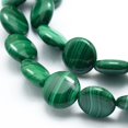 thumbnail image 3 of Natural Malachite Beads Strands Round Flat 12x4~5mm Hole: 0.8mm about 33pcs/strand 15.75 inch(40cm) DIY, 3 of 3