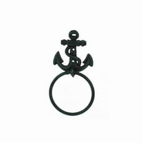 Handcrafted Decor K-0102-seaworn Seaworn Blue Cast Iron Anchor Towel Holder- 8.5 in.