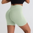 thumbnail image 4 of Mnuaqn Workout Gym Shorts Women, High Waisted Seamless Butt Lifting Scrunch Butt Sports Shorts (Mint Green, L), 4 of 5