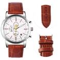 thumbnail image 4 of Reloj de pulsera de moda para hombres y mujeres, reloj de pulsera analógico de banda de PU (marrón) Khall Tendencias, 4 of 6