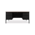 thumbnail image 4 of Hirsh 30x60 Double Pedestal Metal Desk with T Top Black/Walnut, 4 of 4