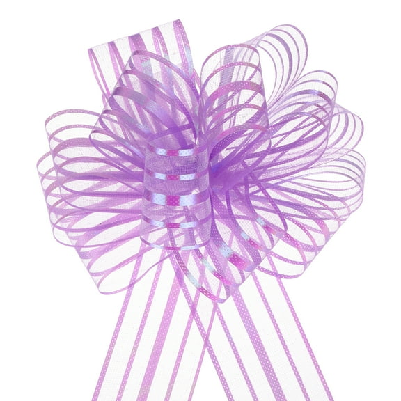 10pcs 6 Inch Large Pull Bow Gift Wrapping Bows Ribbon Organza Light Purple for Wedding Baskets Party
