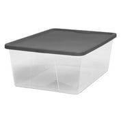 Homz 12 Qt Stackable Plastic Storage Containers w/Snaplock Lid (4 Pack)
