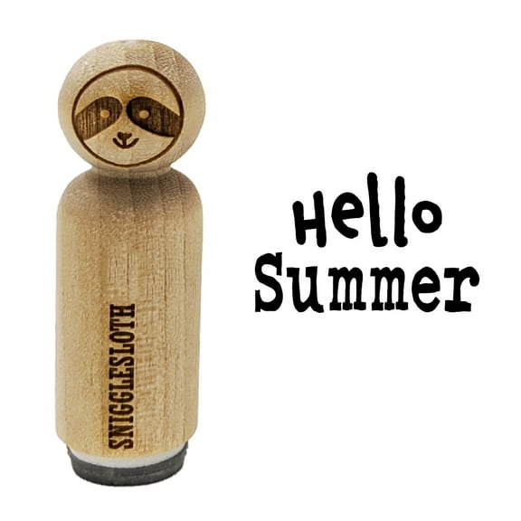 Hello Summer Fun Text Rubber Stamp for Scrapbooking Crafting Stamping - Mini 1/2 Inch