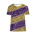 thumbnail image 5 of Gamivast Women Carnival Tops Striped Loose Fitted Short Sleeve Sequin Tees Holiday Crewneck Tunic Mardi Gras Party Tshirt Fat-Tuesday Outfits 2026, 5 of 6