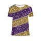 thumbnail image 4 of Xuyuer Happy Mardi Gras Shirt Womens Mardi Gras Day Heart Tshirt Tuesday Carnival Tee New Orleans Party Short Sleeve Casual Short Sleeve Tops Holiday Bleached Short Sleeve Tops, 4 of 5