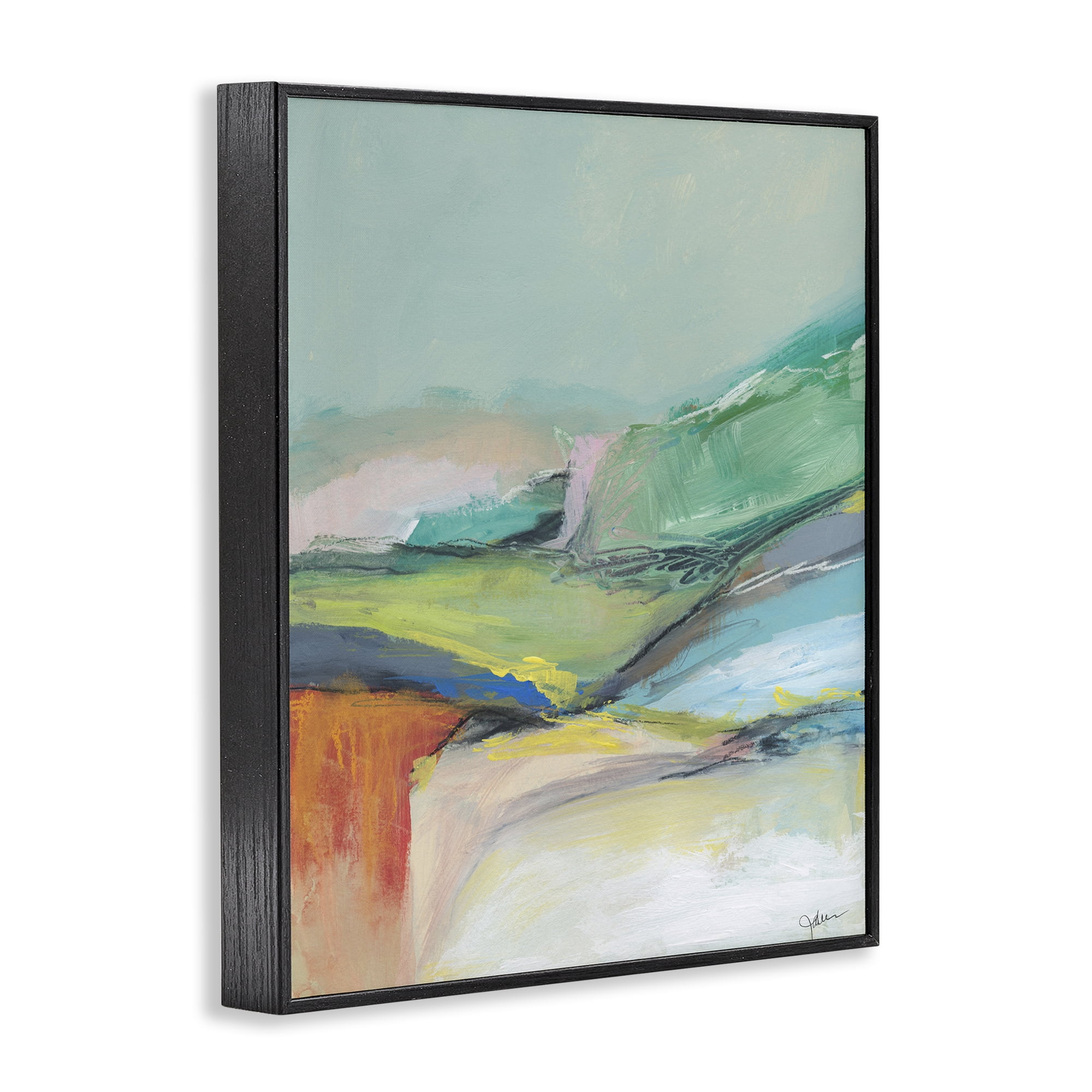 Stupell Industries Abstract Modern Landscape Abstract Painting Black Framed Art Print Wall Art, 24 x 30