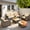 Beige, variant on XIZZI 5 Pieces Wicker Patio Furniture All Weather Outside Seating Set High Back Rattan Outdoor Conversation Set with Cushion Ottoman for Balcony, Navy Blue
