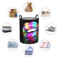 thumbnail image 6 of XMXY Round Laundry Basket Organizer, Rainbow LGBT Lip Waterproof Collapsible Dirty Clothes Basket Laundry Hamper, Medium Size, 6 of 8