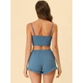 thumbnail image 4 of Unique Bargains Women's Stretchy Knit Spaghetti Strap Runch Cami with Shorts Pajama Set, 4 of 5