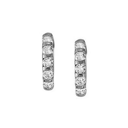 Large Diamond Hoop Earrings For Women In Bar 14k White Gold 1 5 Ct Tdw April Birthstone Gift Large Diamond Hoop Earrings For Women In Bar 14k White Gold 1 5 Ct Tdw April Birthstone Gift