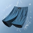 thumbnail image 2 of Besolor Mens Shorts Summer Lightweight Breathable Thin Workout Running Elastic Waist Drawstring Shorts with Pockets(XX-Large,Dark Blue), 2 of 7