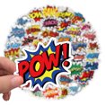 thumbnail image 3 of Pegatinas de vinilo impermeables con explosiones, palabras en inglés, 50 unidades, 3 of 4