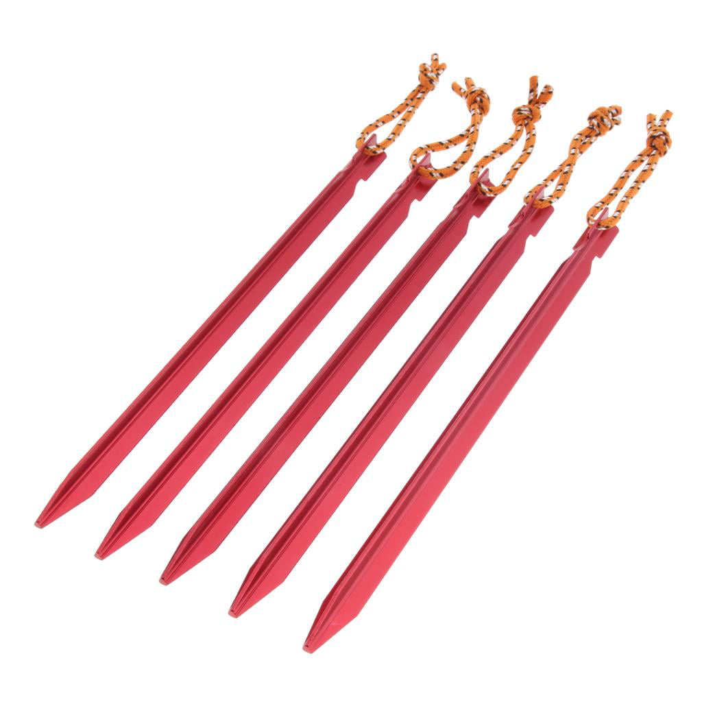 5pcs Heavy Duty Aluminum Tent Pegs Garden Stakes Outdoor Camping Accessories 