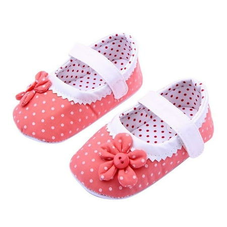 

NECHOLOGY Baby Shoes Boy Shoes Crib Shoes DP/13cm Flower Leather Toddler Sole Girls Baby Soft Baby Shoes Toddler Shoes Dark Pink 13