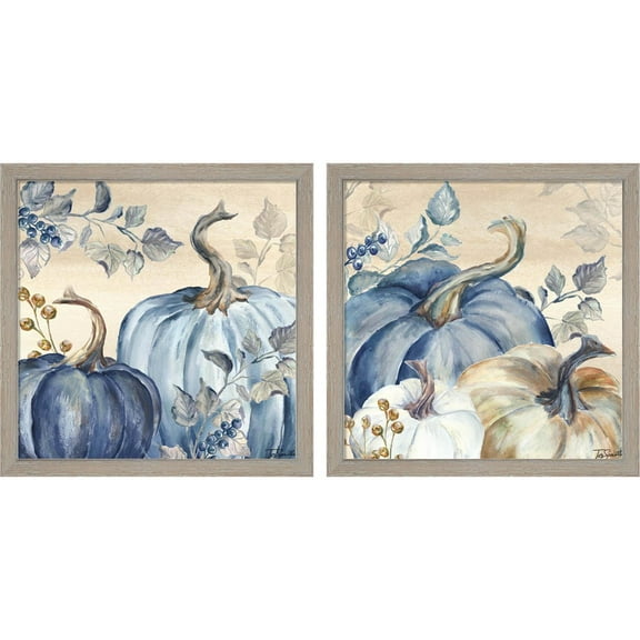 Great Art Now Pumpkin Blues by Tre Sorelle Studios, 2 Piece Framed Art Set Each 13"W x 13"H