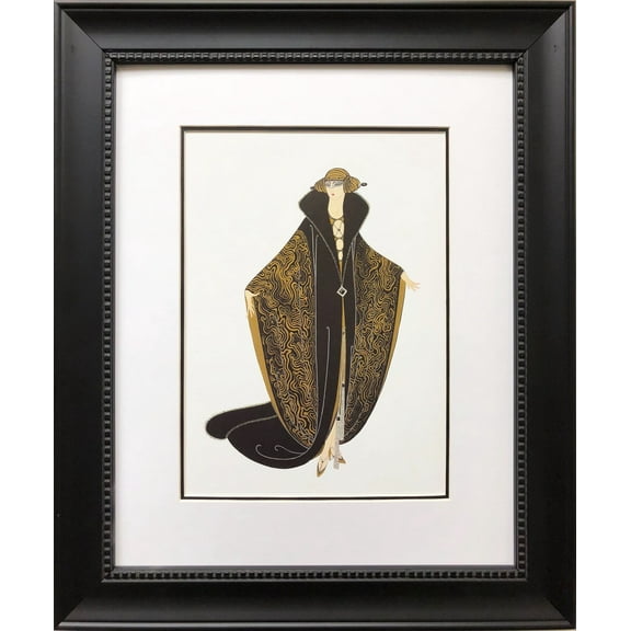 Erte "The Golden Cloak" New CUSTOM FRAMED Print Generic